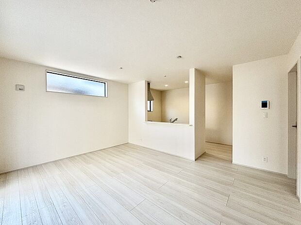 どこにいても家族のつながりを感じられるコミュニケーションリビング。 