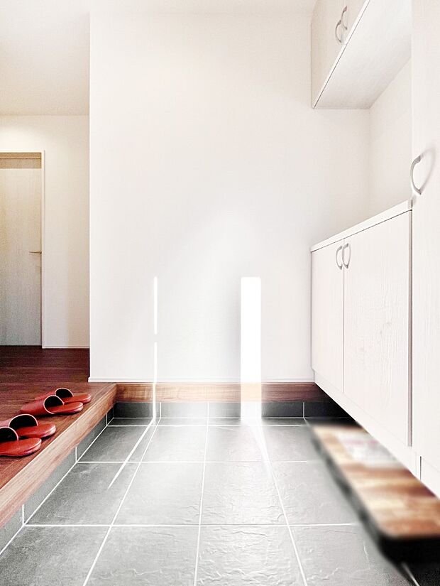 ご家族やお客様を気持ちよくお出迎えできる穏やかな雰囲気の玄関です。