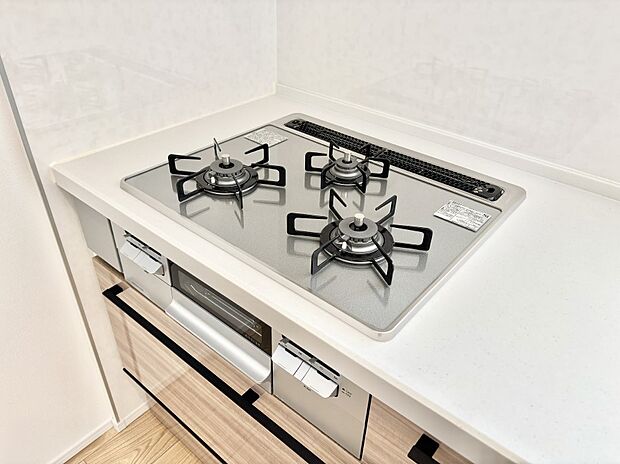 三口ガスコンロでお料理が一気にはかどりそう  