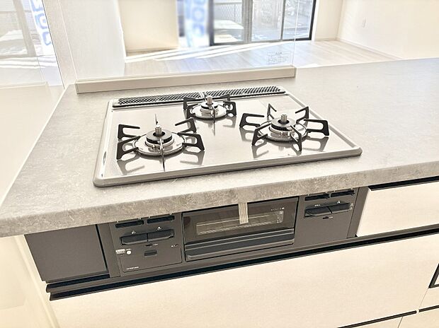 三口ガスコンロでお料理が一気にはかどりそう。  