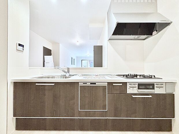 食洗機・浄水器・3ツ口コンロなどデザイン性も機能性も兼ね備えたシステムキッチン!