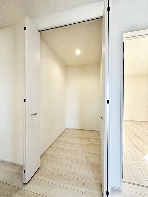 リビングには大容量の収納スペースがあります