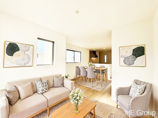 落ち着いた雰囲気のＬＤＫは家族みんなの快適空間※家具はCGです