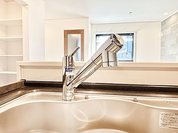 いつでも清潔なおいしいお水を。一つの水栓で水道水と浄水を使い分け。