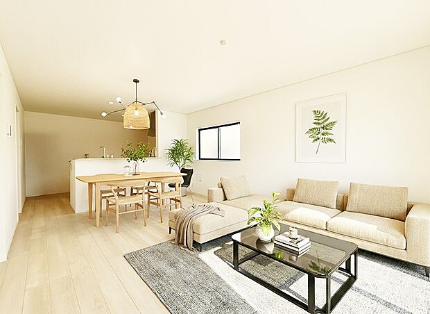 落ち着いた雰囲気のLDKは家族みんなの快適空間※家具はCGです