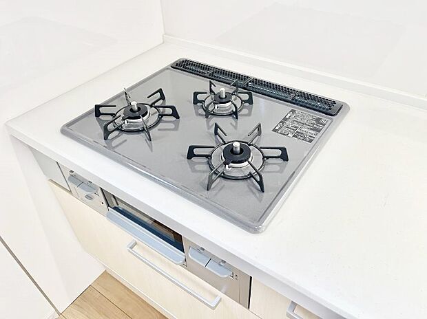 三口ガスコンロでお料理が一気にはかどりそう  