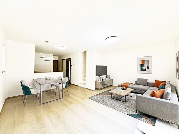 落ち着いた雰囲気のＬＤＫは家族みんなの快適空間※家具はCGです