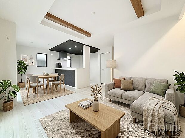 ご家族の賑やかな話し声で包まれる明るいリビング  ※家具はCGです 