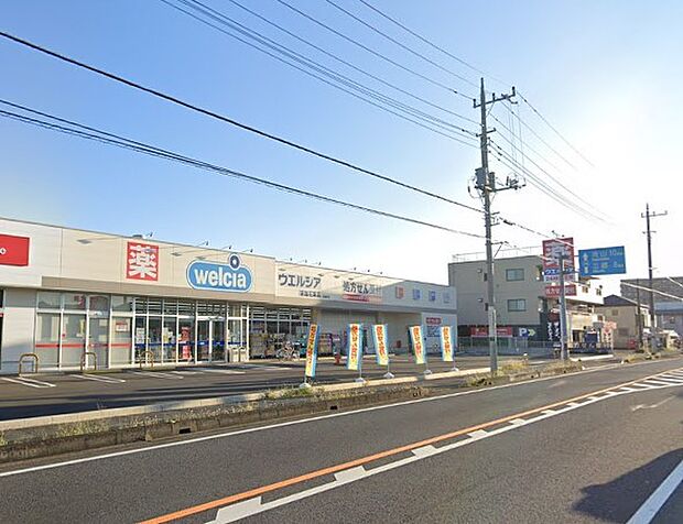 ドラッグストア 700m ウエルシア草加花栗店