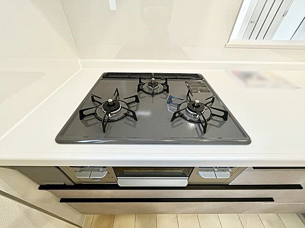 三口ガスコンロでお料理が一気にはかどりそう  