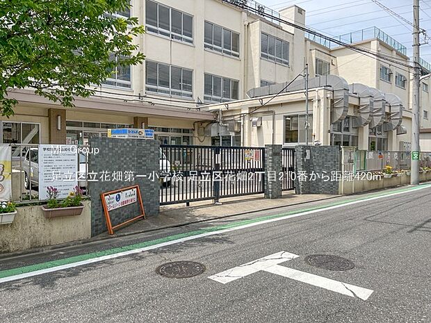 小学校 420m 足立区立花畑第一小学校