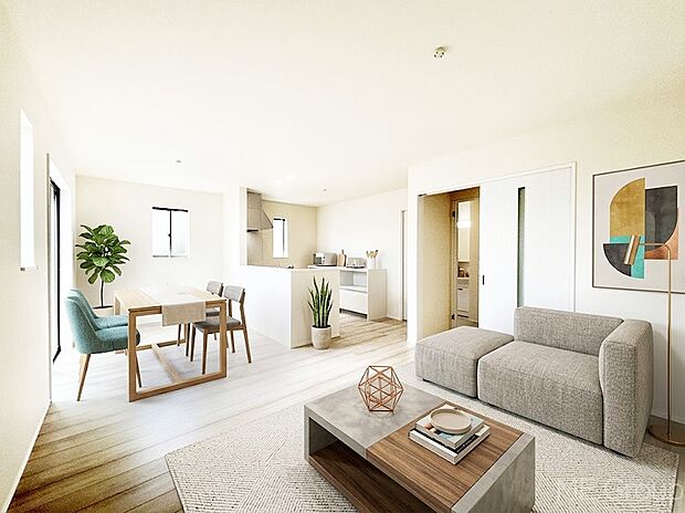 落ち着いた雰囲気のLDKは家族みんなの快適空間※家具はCGです