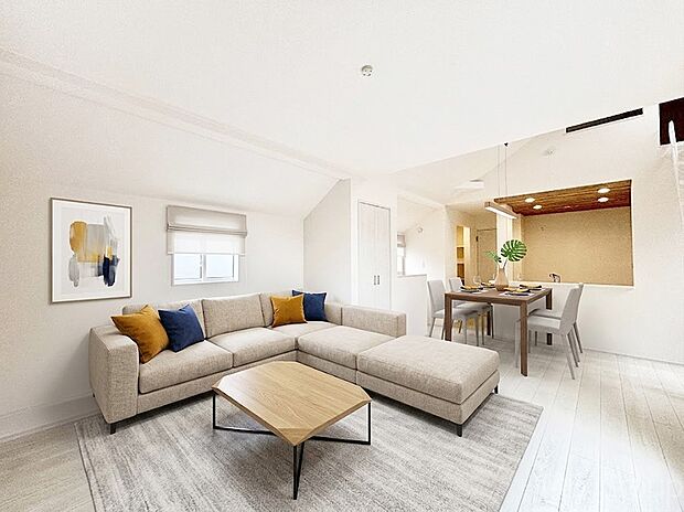 落ち着いた雰囲気のLDKは家族みんなの快適空間※家具はCGです