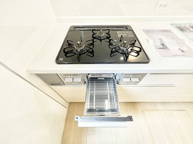 三口ガスコンロでお料理が一気にはかどりそう。