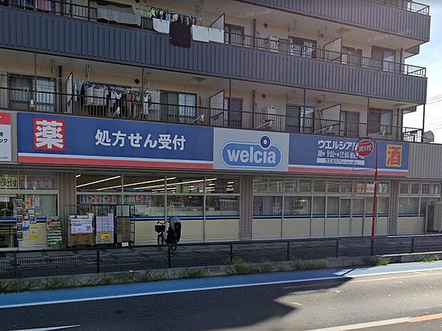 ドラッグストア 800m ウエルシア越谷蒲生店
