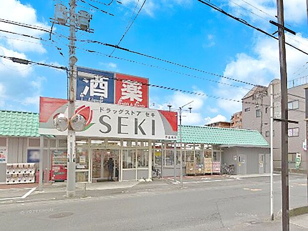 ドラッグストア 400m ドラッグストアセキ 赤山町店