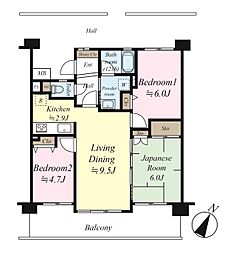 レーベンハイム浦和埼大通り 3LDKの間取図画像