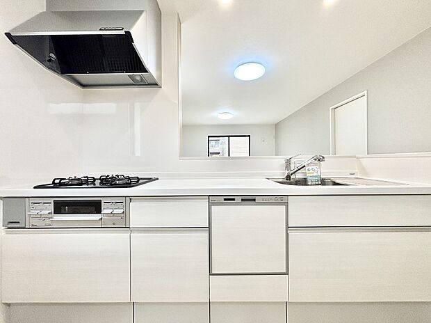 食洗機・浄水器・3ツ口コンロなどデザイン性も機能性も兼ね備えたシステムキッチン!