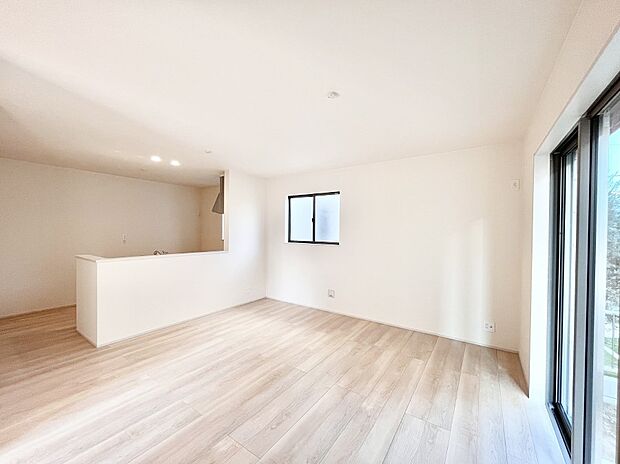 どこにいても家族のつながりを感じられるコミュニケーションリビング。 