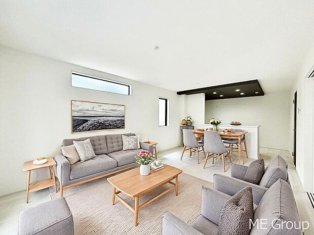 落ち着いた雰囲気のＬＤＫは家族みんなの快適空間　※家具はCGです