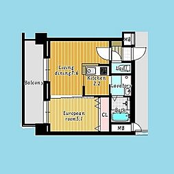 セブンスコートN14 1LDKの間取図画像