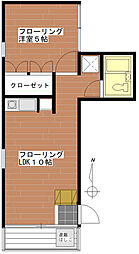 広尾パーソン 3階1LDKの間取り