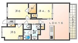 パークホームズLaLa門真 5階3LDKの間取り