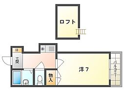 レオパレスさんわ大和田第5 1Kの間取図画像