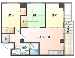 アーバンハイム守口 3LDKの間取図画像