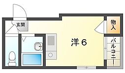 ニューハイツ桜パート2 ワンルームの間取図画像
