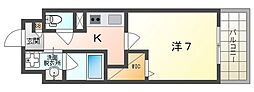M.Rレジデンス 1Kの間取図画像