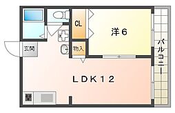 サンハイツ 1LDKの間取図画像