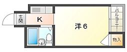 バードヒル古川橋 1Kの間取図画像