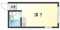 和マンション ワンルームの間取図画像