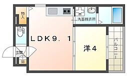 LIX大和田駅前 1LDKの間取図画像