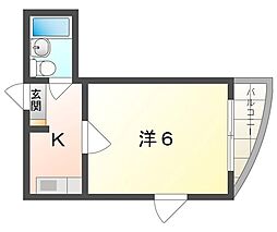 ロータリー門真 1Kの間取図画像