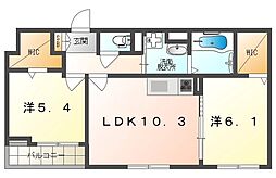マーレ 2LDKの間取図画像