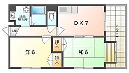 ブランドール・M3 2DKの間取図画像