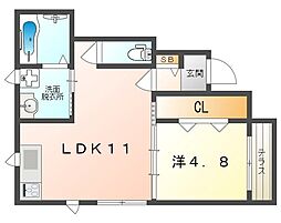MaisonLaFine大日 1LDKの間取図画像