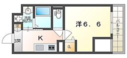ルーチェ門真栄町 1Kの間取図画像