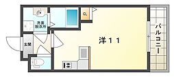 パーラム守口 ワンルームの間取図画像