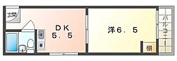 リマークオーワダ 1DKの間取図画像
