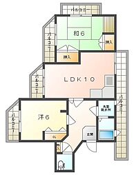グランビア寺内 2LDKの間取図画像