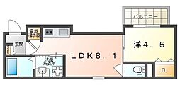 girasolkadoma 1LDKの間取図画像