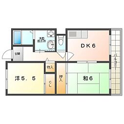 スターリングハイツ 2DKの間取図画像