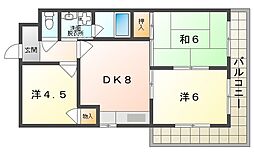 メゾンローゼ 3DKの間取図画像