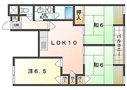 ジェントリーズ岡田 3LDKの間取図画像