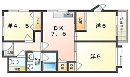 マンションウエストプラザ 2DKの間取図画像