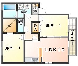 プリマベーラ 2階2LDKの間取り