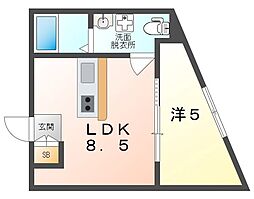 Flower Garden Neyagawa 1LDKの間取図画像
